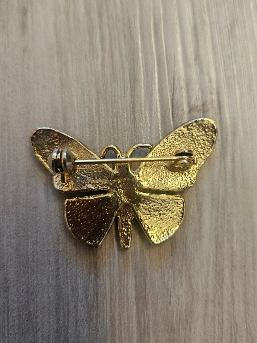 Vintage Colorful Enamel Butterfly Brooch Pin Gold Tone